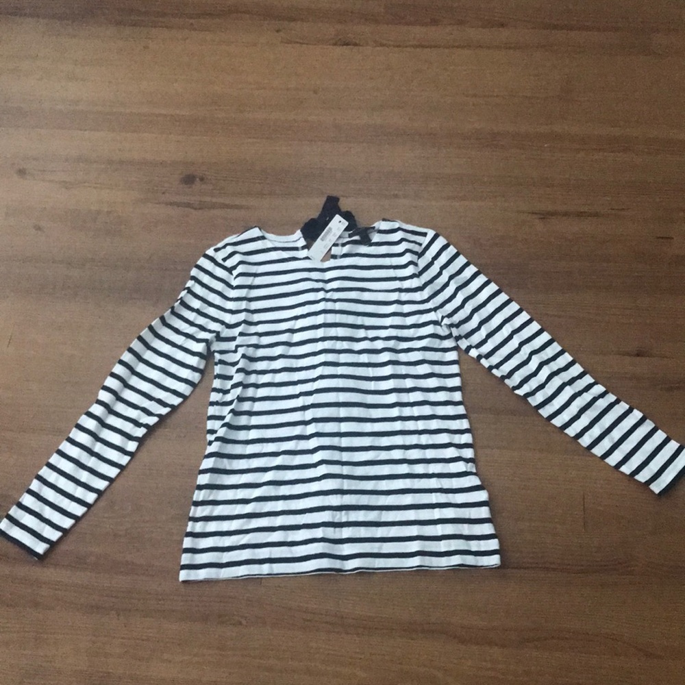 J. Crew long sleeve navy and white top